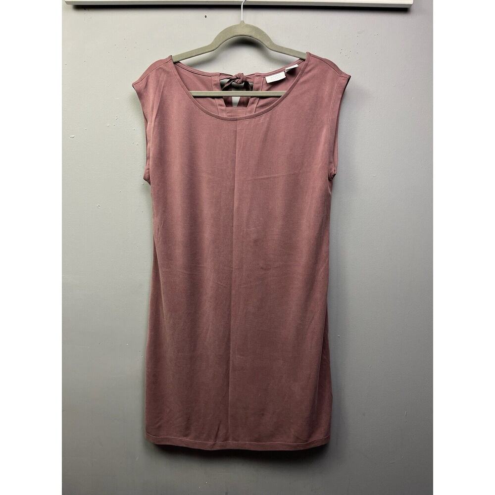 Sigrid Olsen Dress Womens Medium Rose Sleeveless Shift Sundress Modal Tie Back